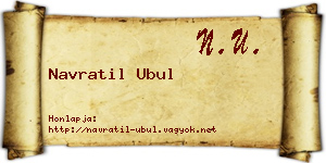 Navratil Ubul névjegykártya